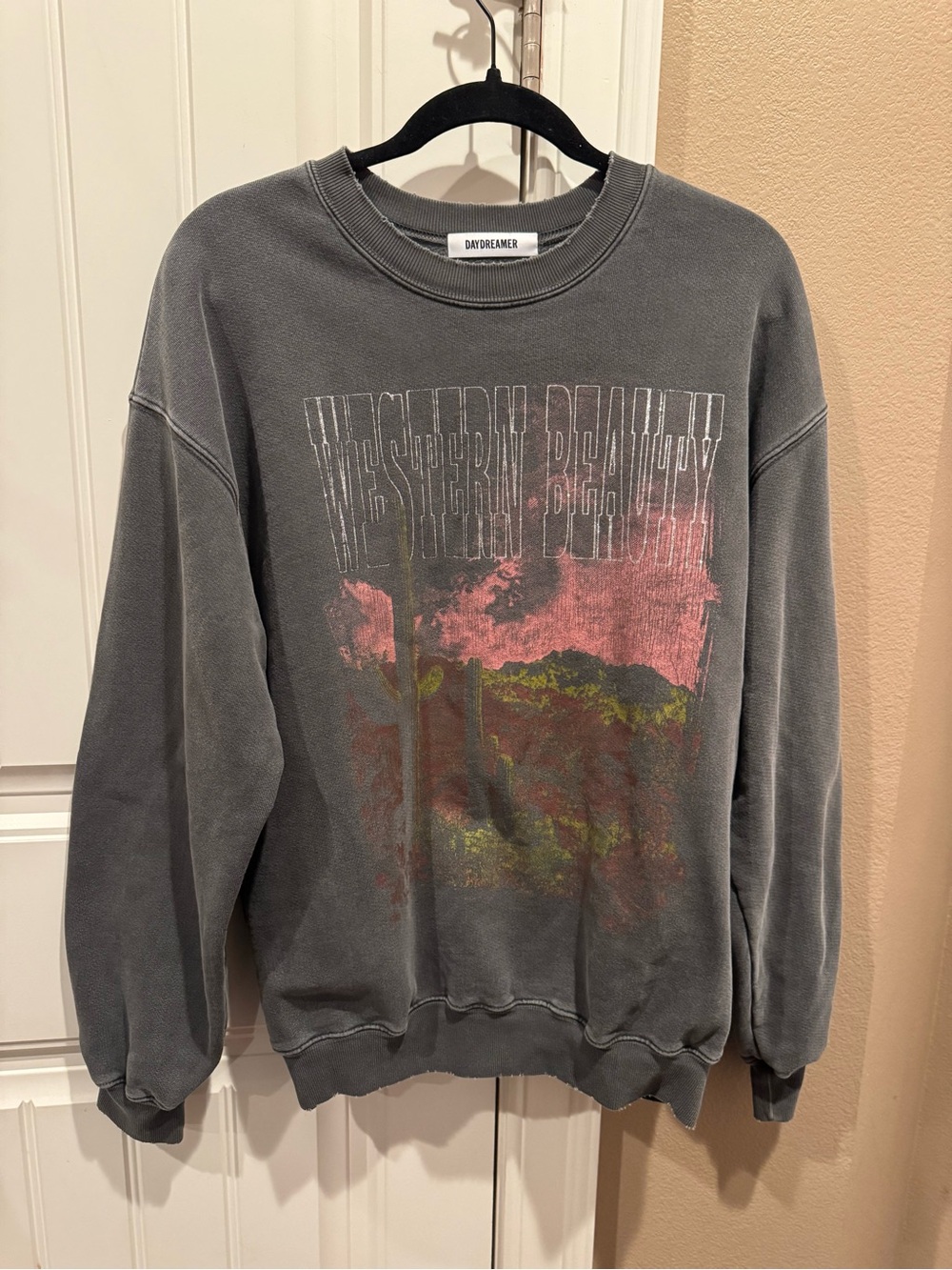 Daydreamer women’s 'Western Beauty' Gray Graphic Sweatshirt